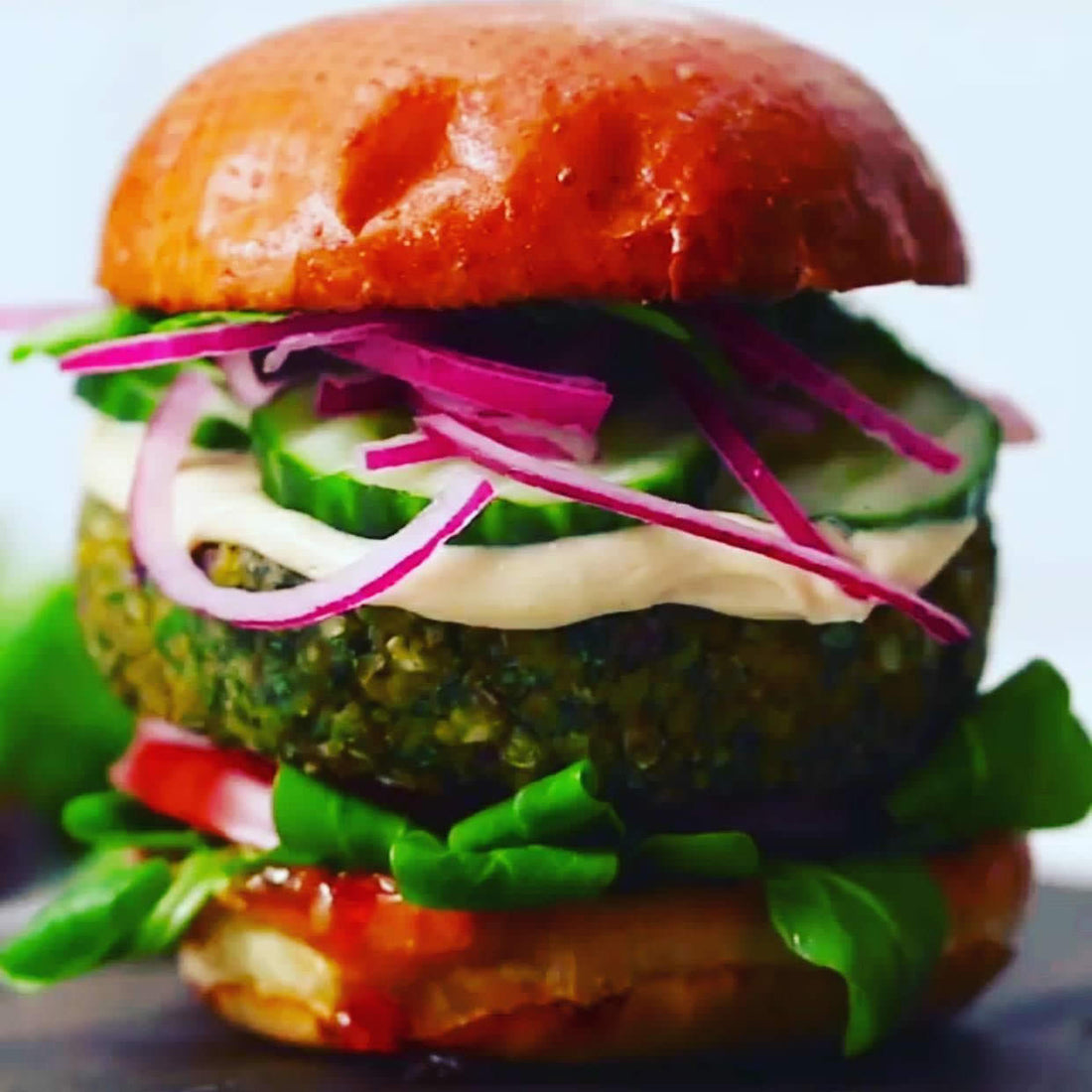 Vegan falafel burger