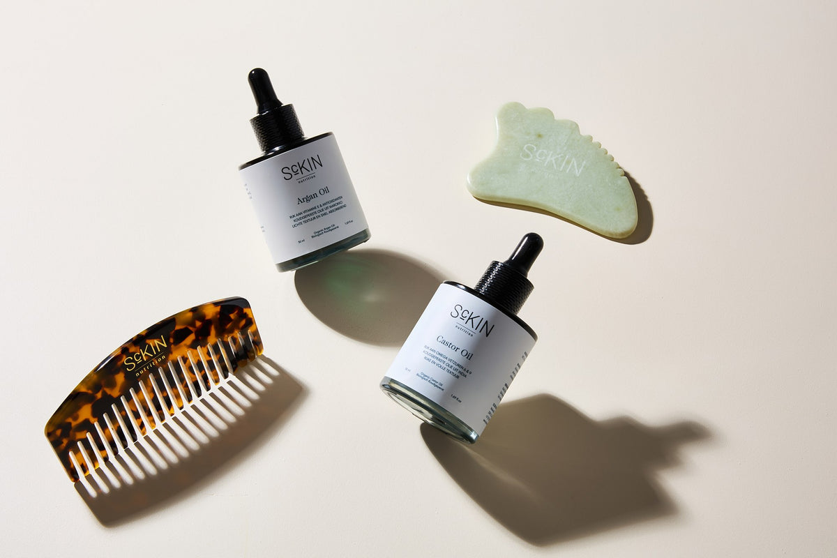 Jade Gua Sha van ScKIN met Argan Oil en Castor Oil
